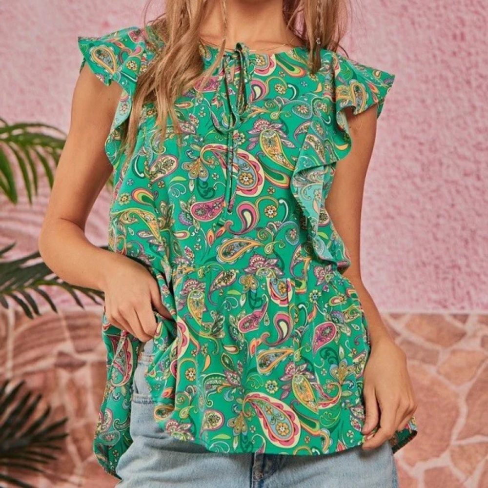 Paisley Print Blouse - Multicolor - Picture 4 of 9